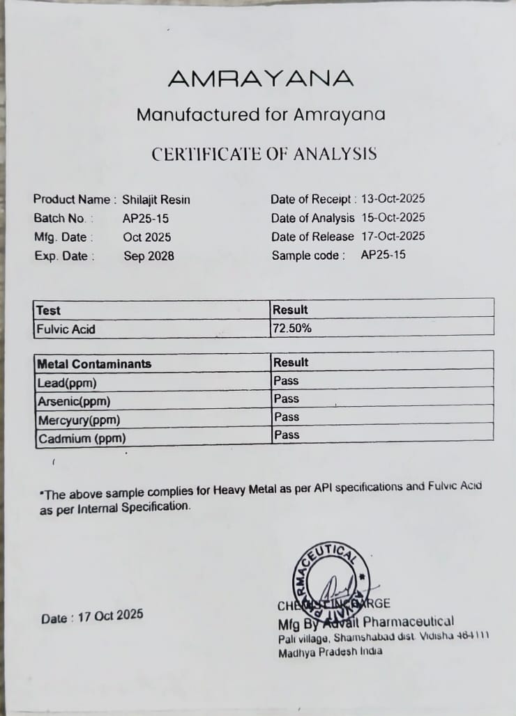 Amrayana Shilajit Resin 20g